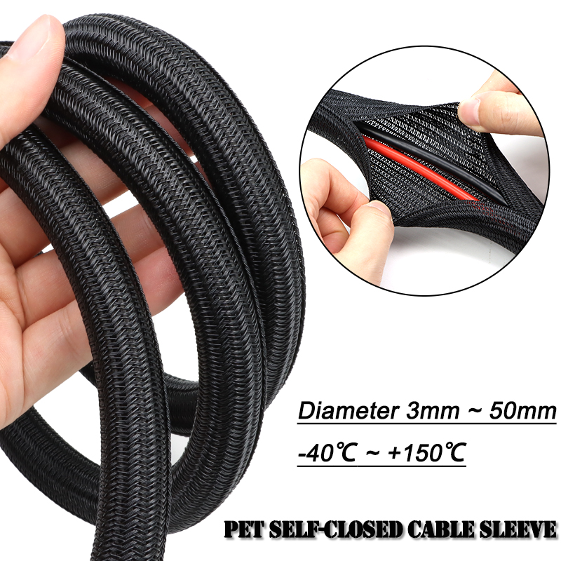 Cable Sleeve Braided - غلاف كابلات مجدول ذاتي الإغلاق من