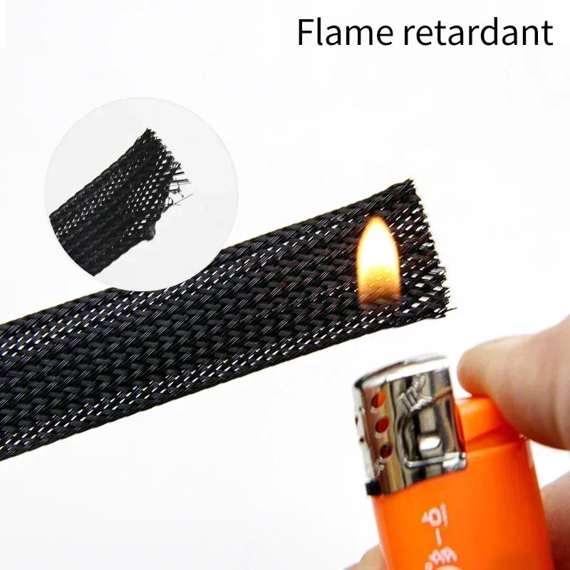 1 ~ 50 متر أسود-أحمر الصليب PE - مراجعة Cable Sleeve Braided وسعره
