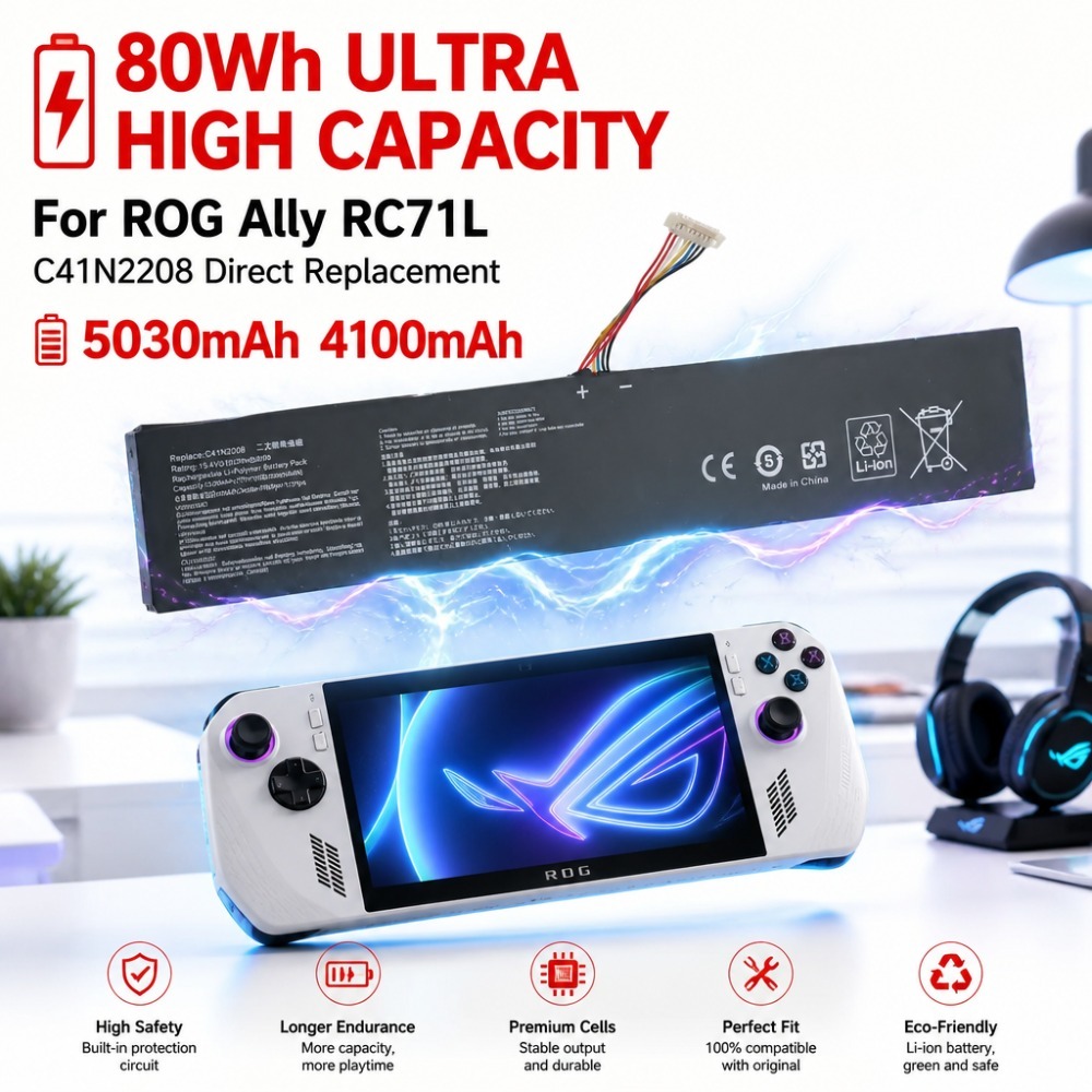 بطارية 80 واط ساعة 5030 مللي أ - مراجعة Gaming Accessories Asus وسعره