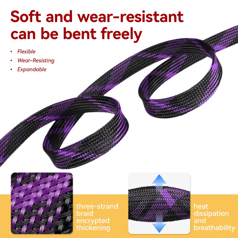 غلاف كابلات مجدول عازل من البو - مراجعة Cable Sleeve Braided وسعره