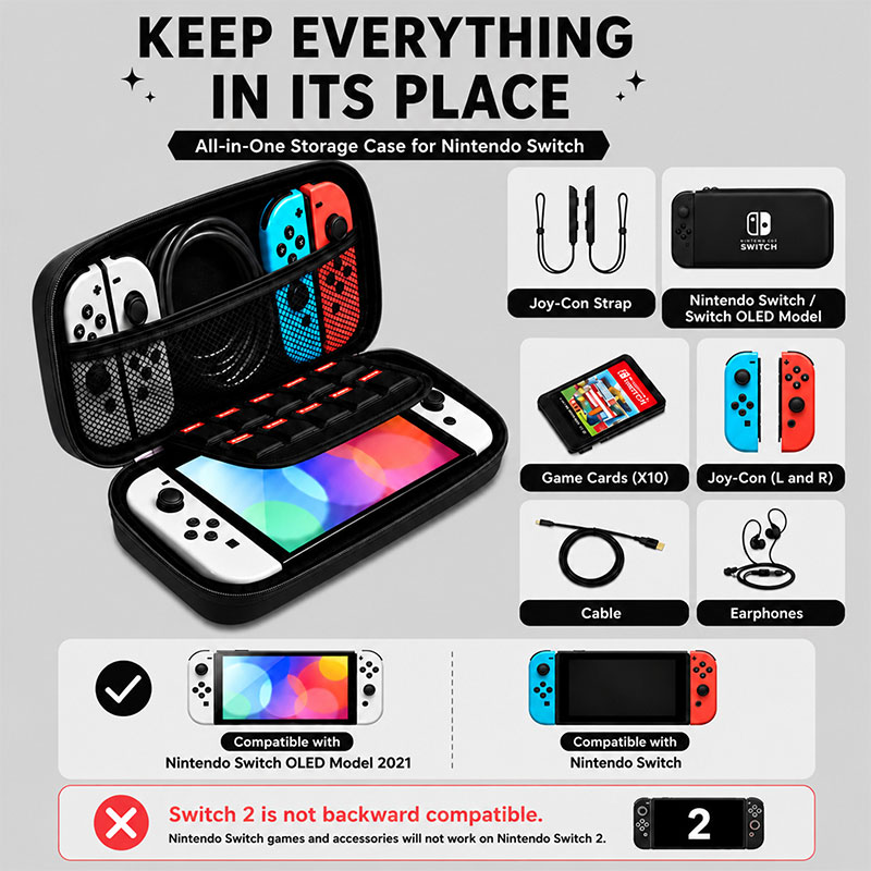 حقيبة تخزين صلبة بلون الماكرون - مراجعة Gaming Accessories Bag وسعره