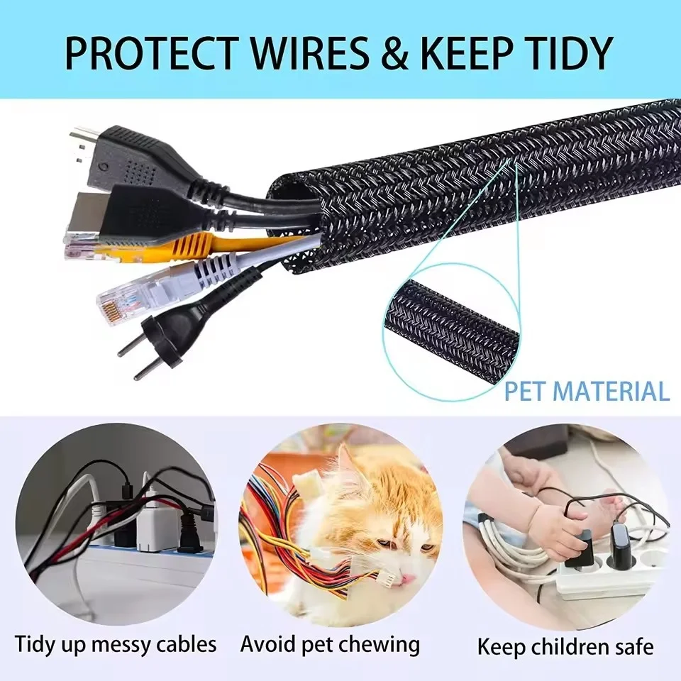 غلاف كابلات ذاتي الإغلاق من ال - مراجعة Cable Sleeve Braided وسعره