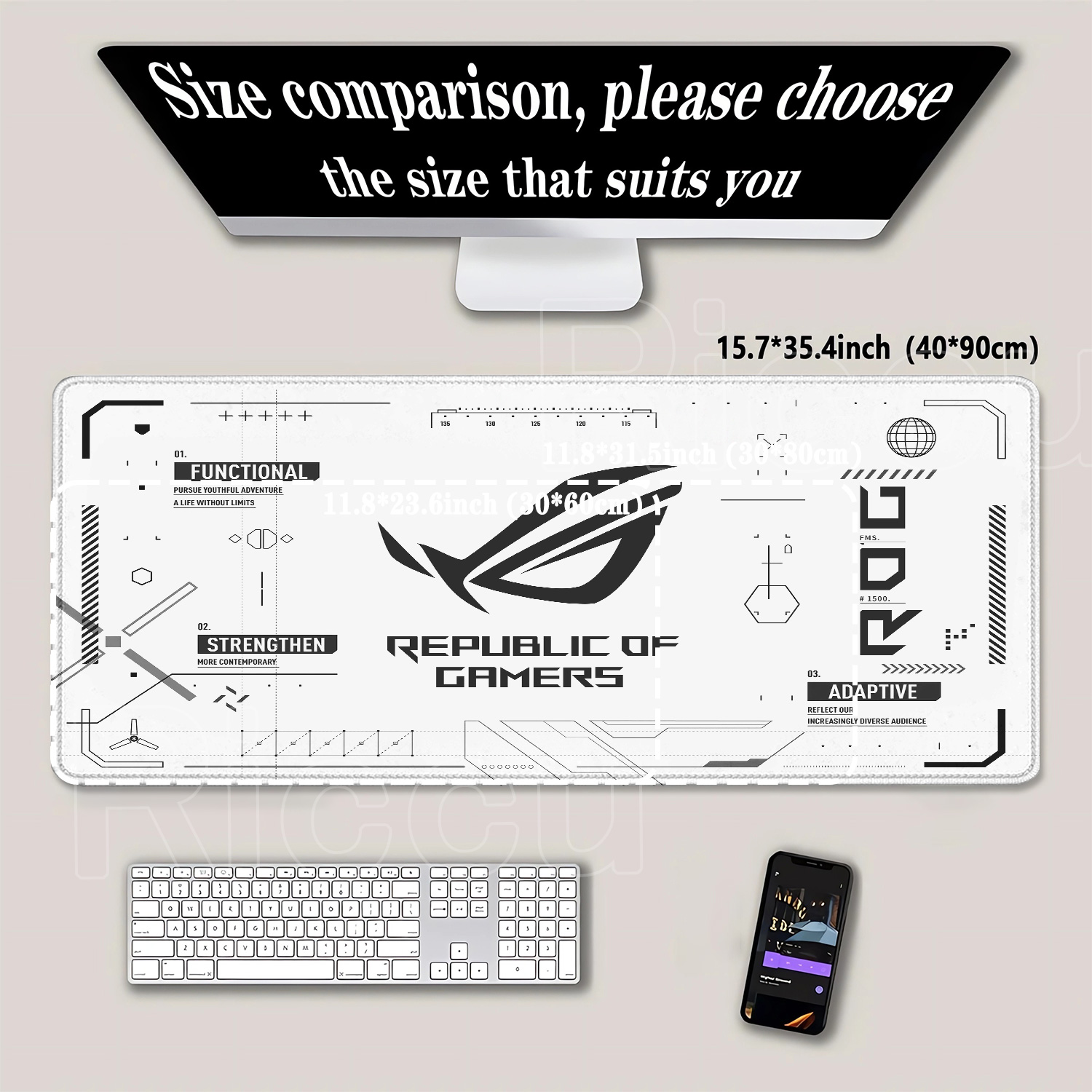 لوحة ماوس كبيرة للألعاب من R-R - مراجعة Gaming Accessories Asus وسعره