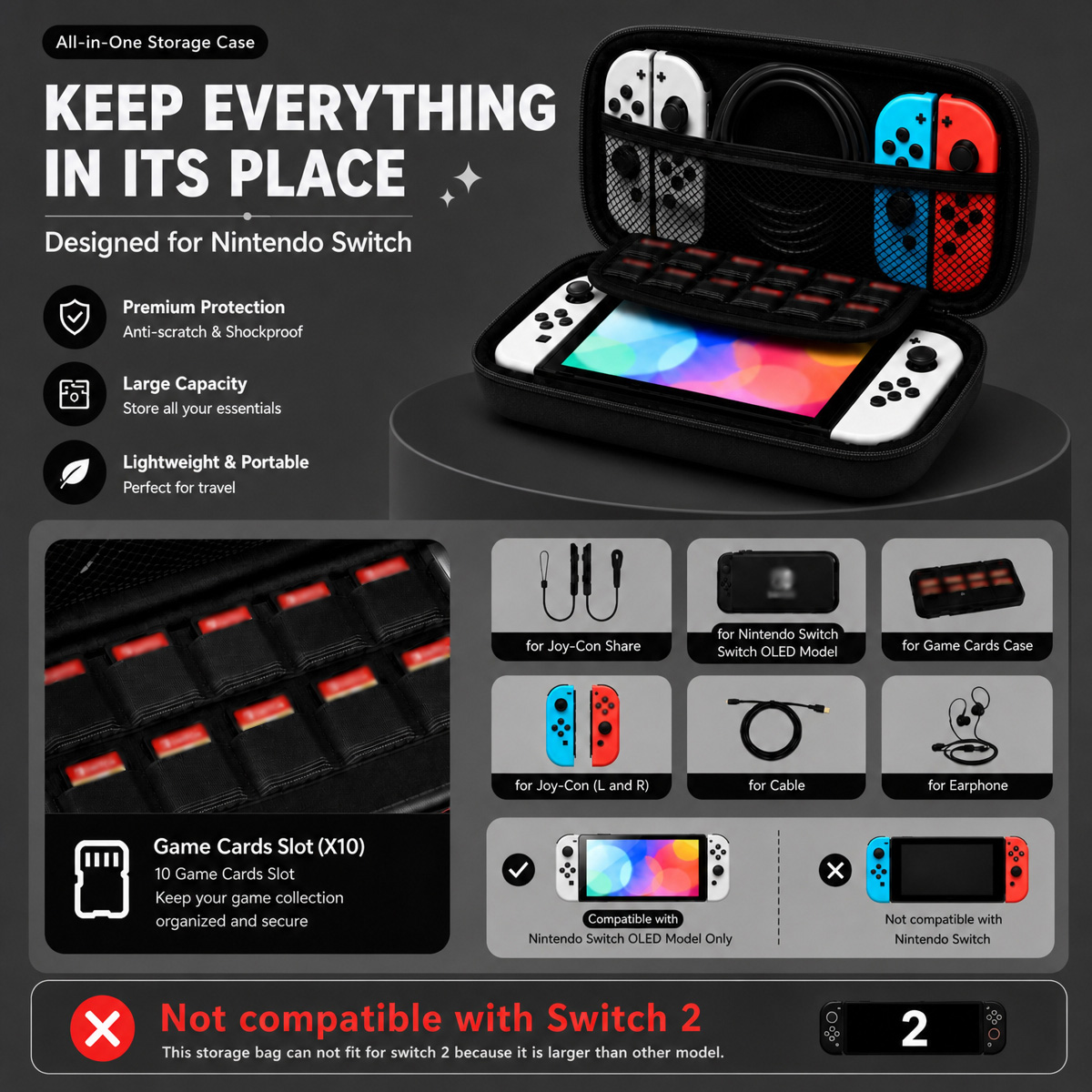 حقيبة حمل لطيفة مقاومة للصدمات - مراجعة Gaming Accessories Bag وسعره