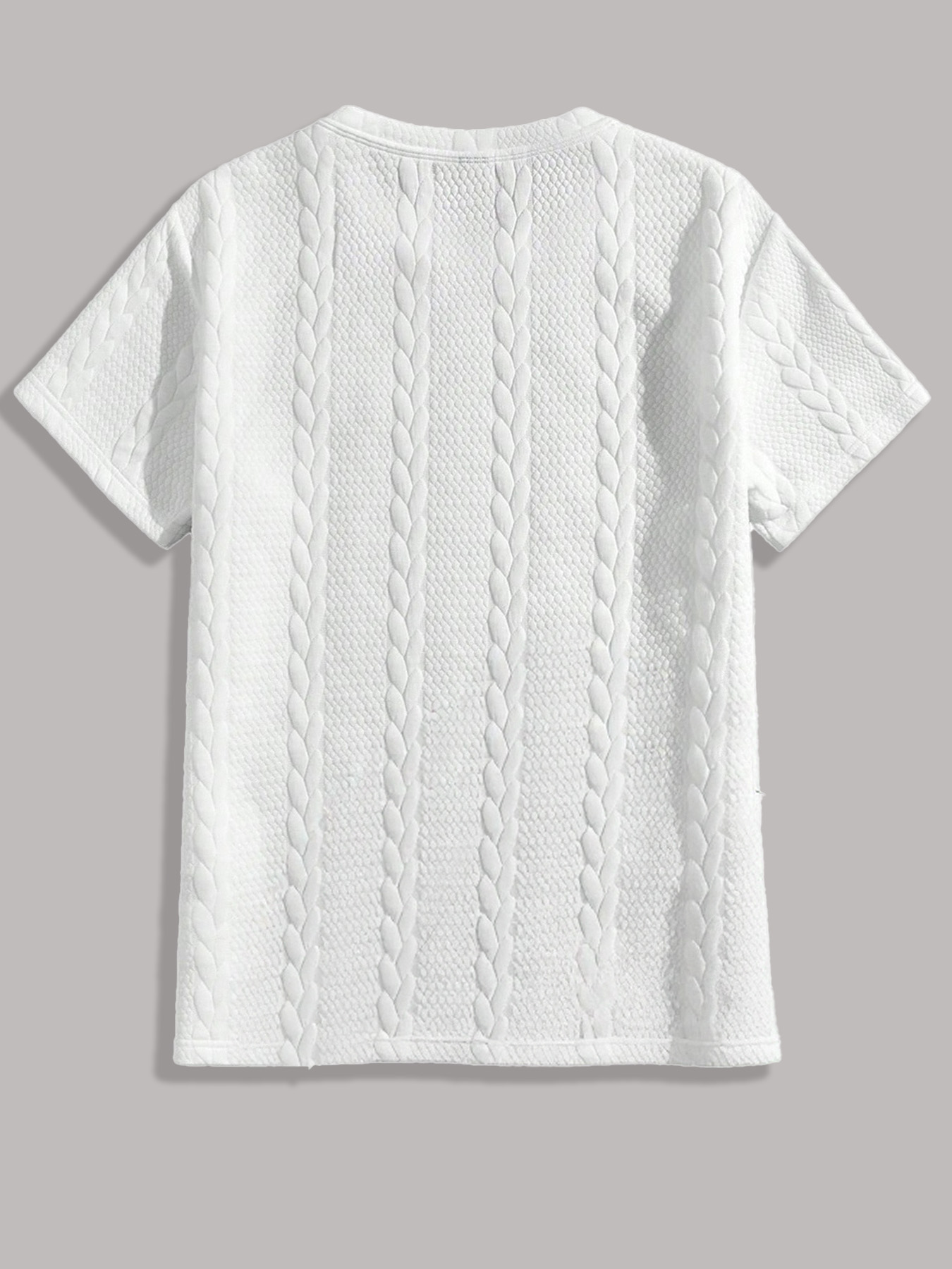 Men's Cable Knit Textured T‑Sh - مراجعة Cable Sleeve Braided وسعره